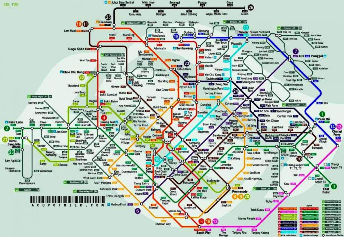 Singapore mrt and lrt map